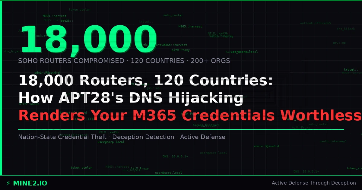18,000 Routers, 120 Countries: How APT28's DNS Hijacking Campaign Renders Your M365 Credentials Worthless