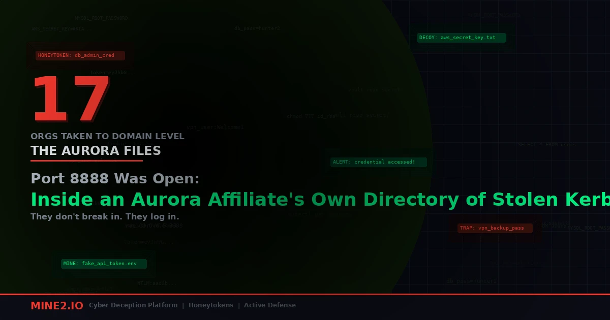 Port 8888 Was Open: Inside an Aurora Affiliate's Own Directory of Stolen Kerberos Tickets