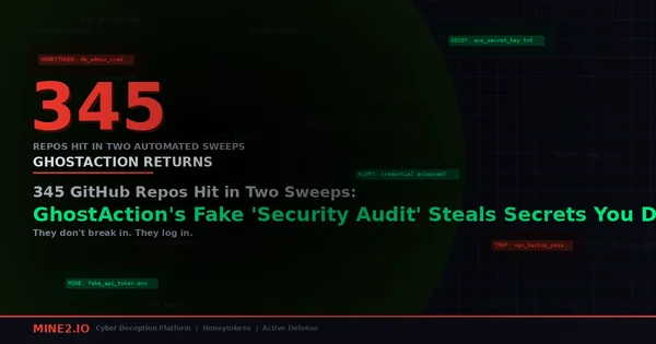 345 GitHub Repos Hit in Two Sweeps: GhostAction's Fake 'Security Audit' Steals Secrets You Deleted Years Ago