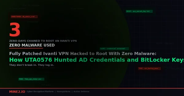 Fully Patched Ivanti VPN Hacked to Root With Zero Malware: How UTA0576 Hunted AD Credentials and BitLocker Keys