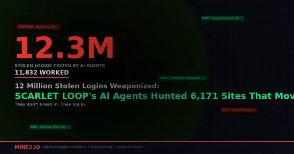 12 Million Stolen Logins Weaponized: SCARLET LOOP's AI Agents Hunted 6,171 Sites That Move Money