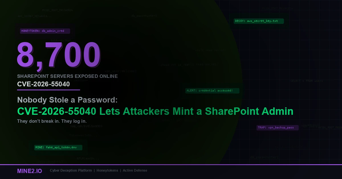 Nobody Stole a Password: CVE-2026-55040 Lets Attackers Mint a SharePoint Admin